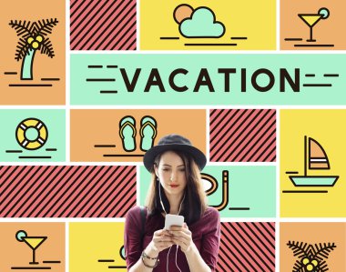 Seyahat tatil güneş gevşeme tatil kavramı