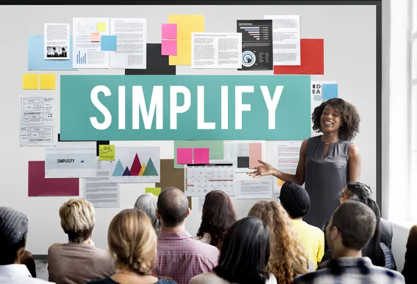 Menschen bei Seminaren mit simplify — Stockfoto