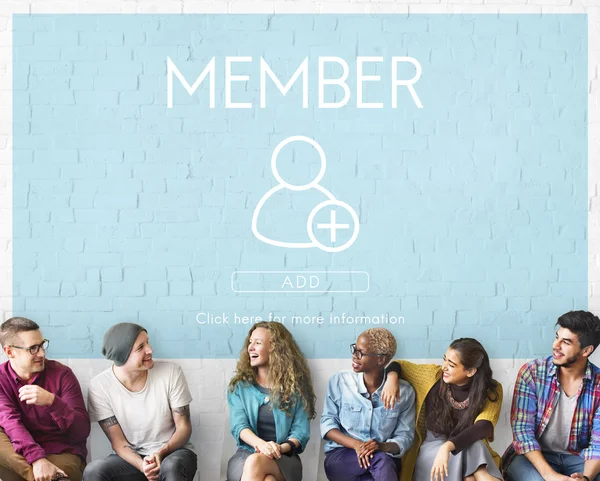 Group of people sitting and talking — Stock Photo, Image