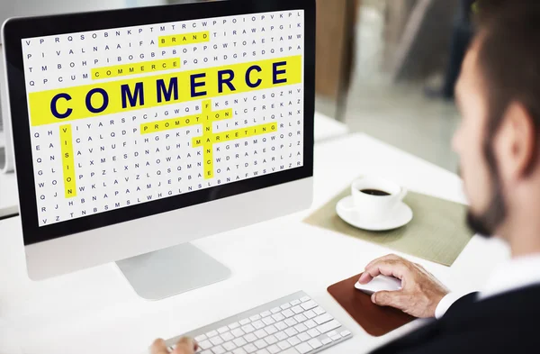 Man working with computer at office — Stock Photo, Image