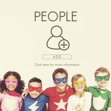 Süper kahraman çocuklar birlikte eğlenin