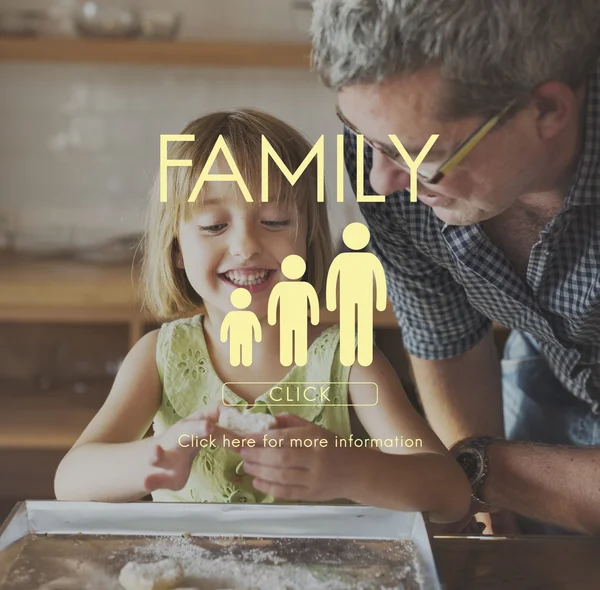 Mädchen und Opa backen Plätzchen — Stockfoto