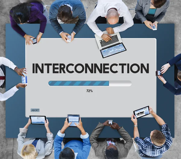 Gente de negocios y concepto de interconexión — Foto de Stock