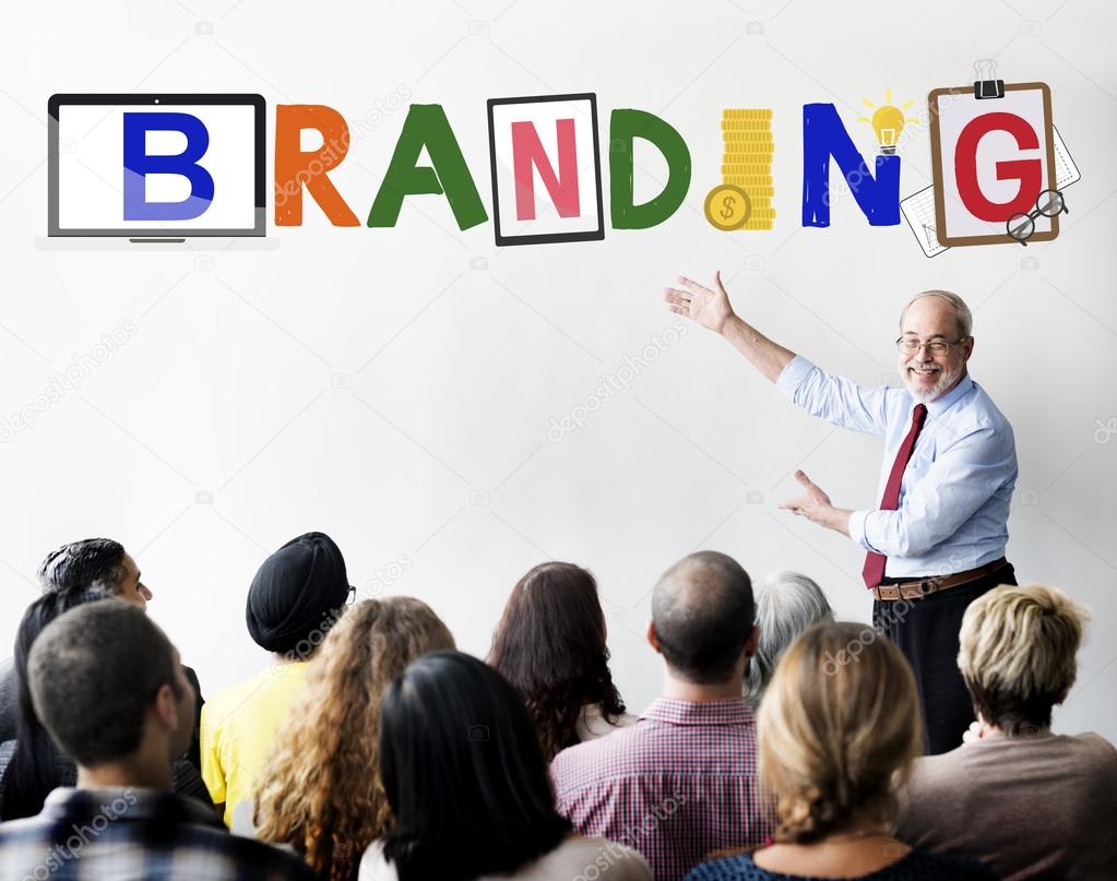 Group of diversity people at seminar with branding Concept