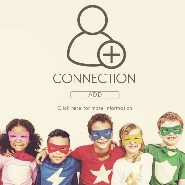 Süper kahraman çocuklar birlikte eğlenin