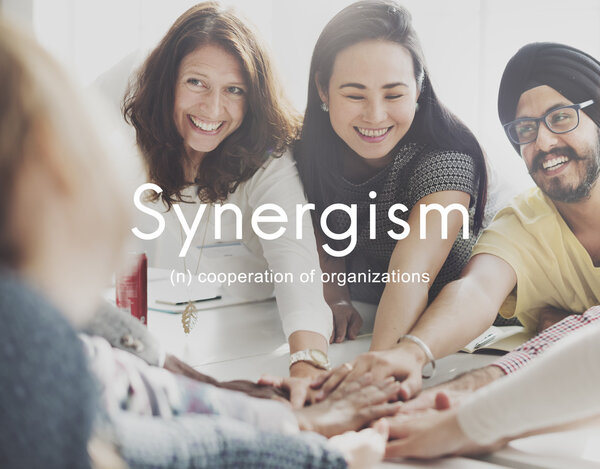 cheerful Team Join Hands