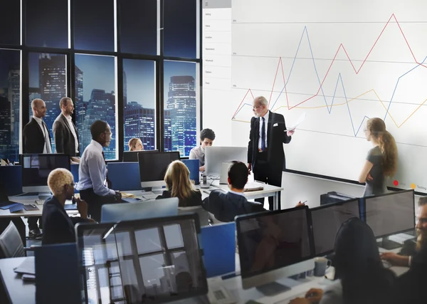 Business people working and graph — Stock Photo, Image