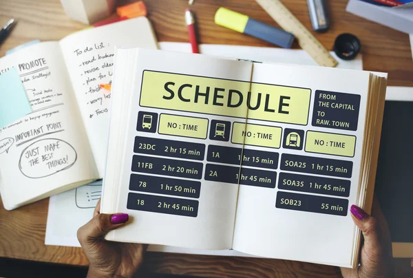 Boek met tekst schema — Stockfoto