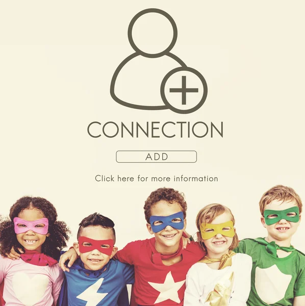 Süper kahraman çocuklar birlikte eğlenin