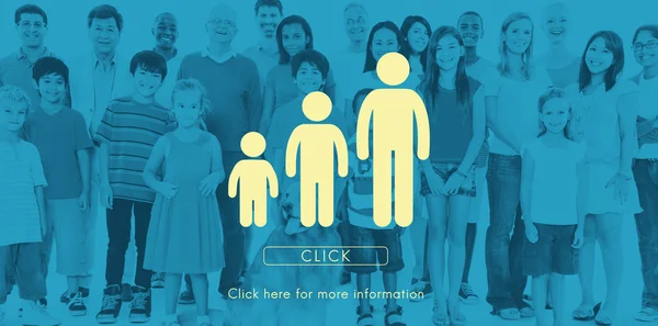 Group of diversity people and children — Stock Photo, Image