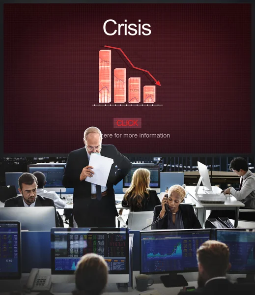 Trabalhadores das empresas e crise — Fotografia de Stock