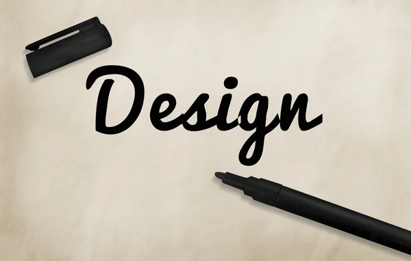 Tekst op de achtergrond: Design — Stockfoto