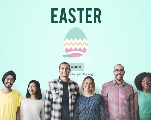 Diversity people with Easter — Stock Photo, Image