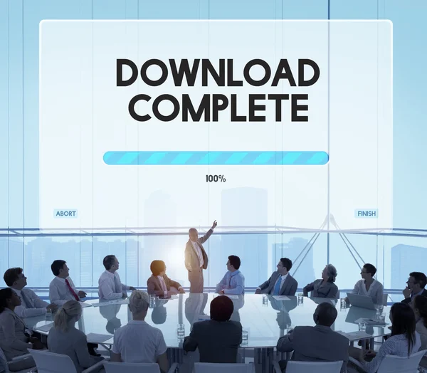 Business People con Download Concetto completo — Foto Stock