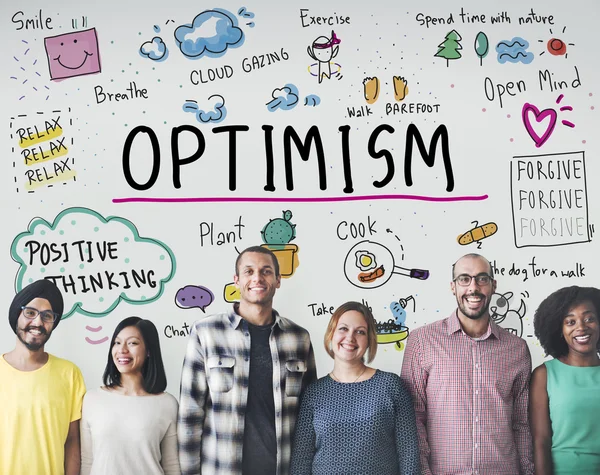 Mångfald människor med optimism — Stockfoto