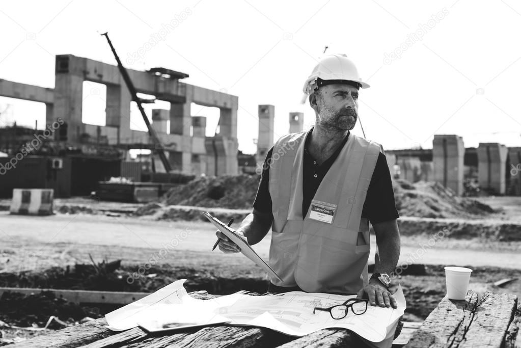 Construction Worker in building site