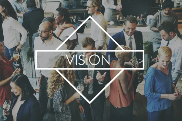 Stor grupp människor och Vision — Stockfoto