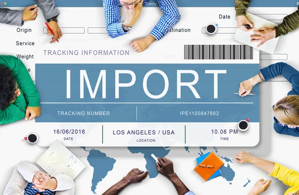 Pessoas de negócios e conceito de importação — Fotografia de Stock