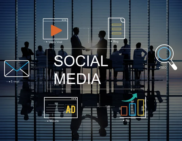 Business people e Social Media Concept — Foto Stock