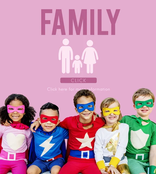 Superhero Kids playing together — Stock Photo, Image