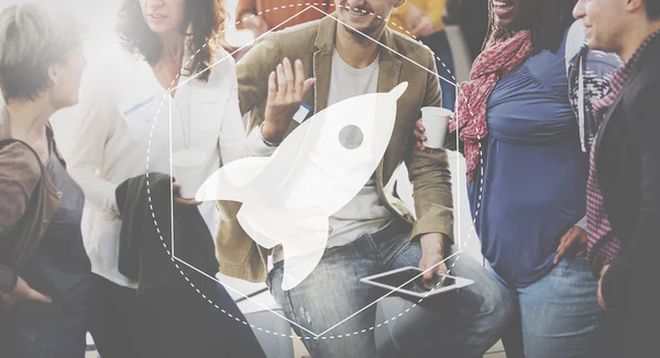 People at coffee break and strategy — Stock Photo, Image