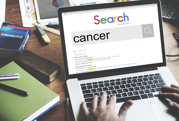 Laptop and Cancer, Medicine Concept — Stock Photo, Image