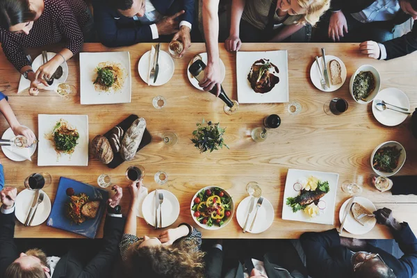 Business People Meeting and Eating — Stok Foto