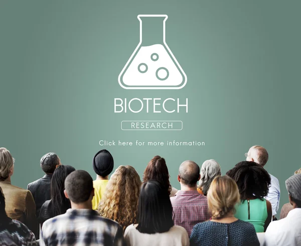 People at seminar with biotech — Stock Photo, Image