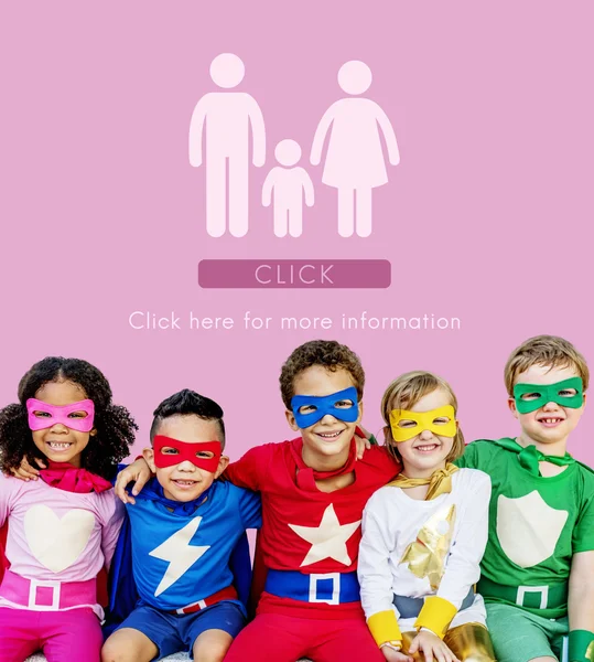 Superhjältar barn mig glad — Stockfoto