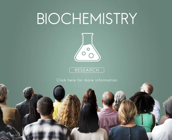 People at seminar with biochemistry — Stock Photo, Image