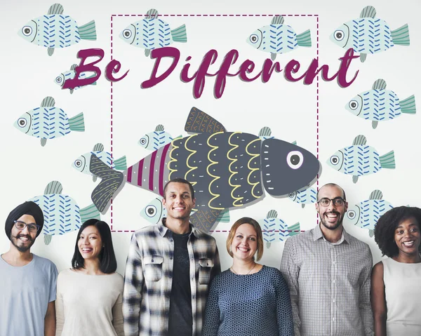 Diversity people with Be Different — Stock Photo, Image