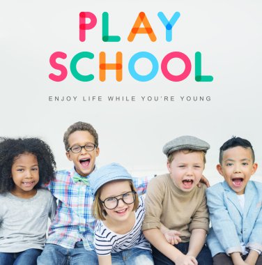 Grup şirin çocuk iyi eğlenceler