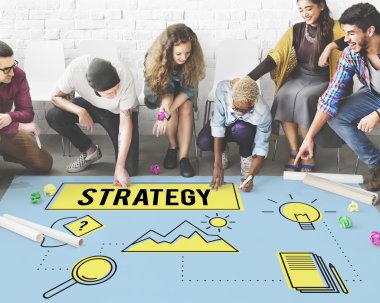 Kattaki insanlar çizim afiş 