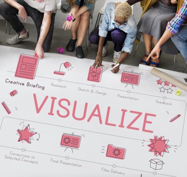 Kattaki insanlar çizim afiş