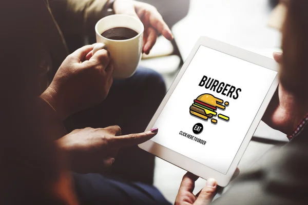 Burger Online-Konzept — Stockfoto