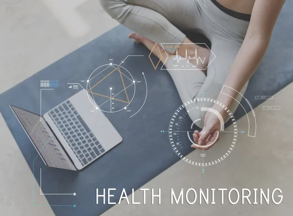Donna e fitness Healthcare Tracking Concept — Foto Stock