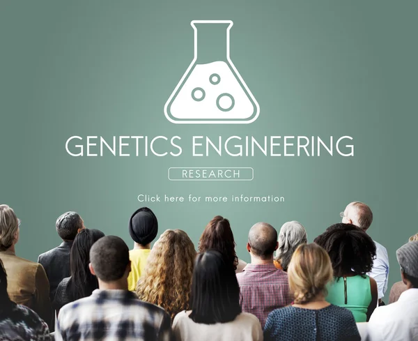 People at seminar with Genetics Engineering — Stock Photo, Image