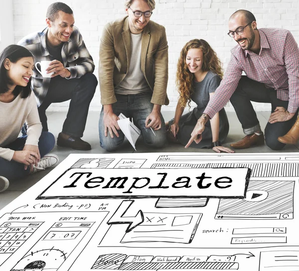 Designers working with template — Stock Photo, Image