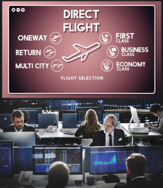 İş işçi ve yolu tarif etmek uçuş