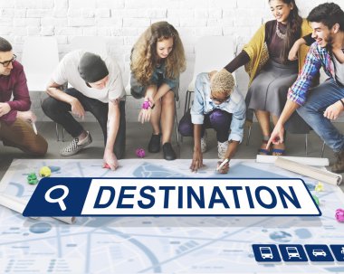 Kattaki insanlar çizim afiş 