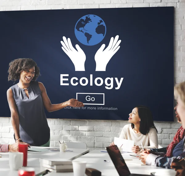 Zakelijke bijeenkomst met ecologie — Stockfoto