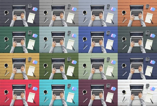 Mensen met laptops — Stockfoto