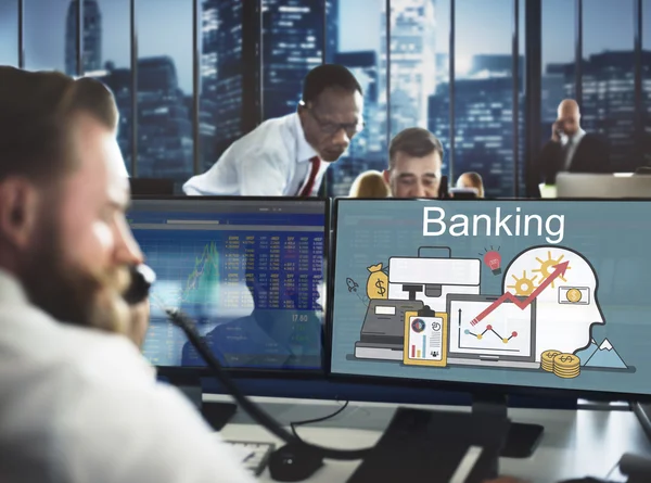 Business people working and banking — Stock Photo, Image