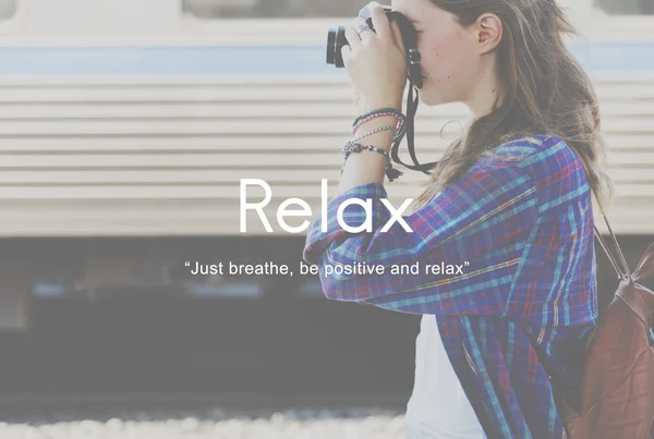 Foto s textem: Relax — Stock fotografie