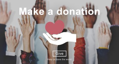 Çok ırklı elleri ve olun bağış