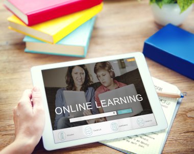 E-öğrenme konsepti ile dijital Tablet 