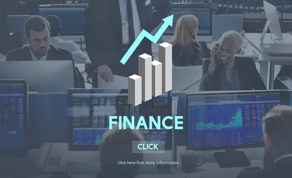 Mensen uit het bedrijfsleven werken en Financiën — Stockfoto