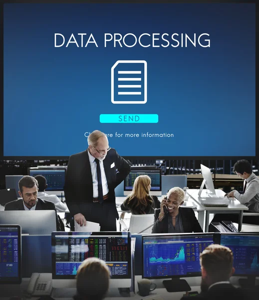 Business workers and Data Processing — Stock Photo, Image