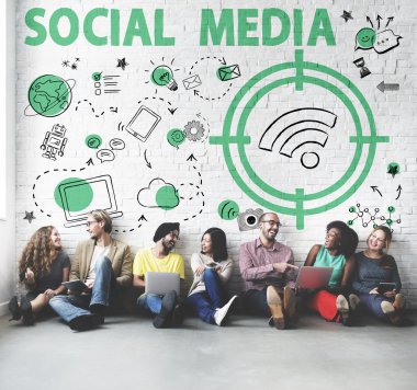 sosyal medya ile duvar çeşitlilik arkadaşları