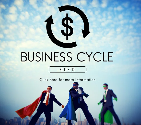 Üzletemberek és üzleti ciklus fogalma — Stock Fotó